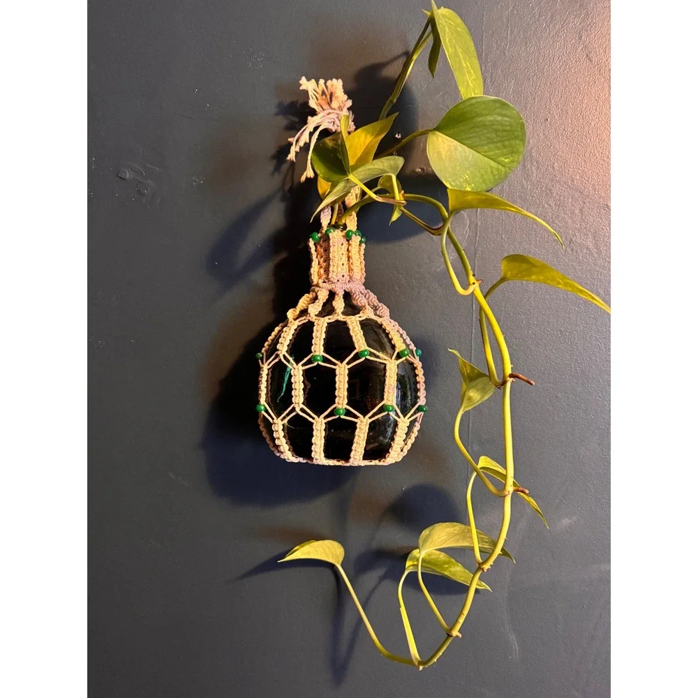 Bohemian Glass Macrame‎ Bottle
